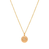 Diamond Evil Eye Disc Pendant