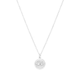 Diamond Evil Eye Disc Pendant