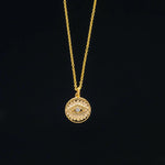 Diamond Evil Eye Disc Pendant
