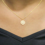 Diamond Evil Eye Disc Pendant