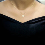 Diamond Evil Eye Disc Pendant