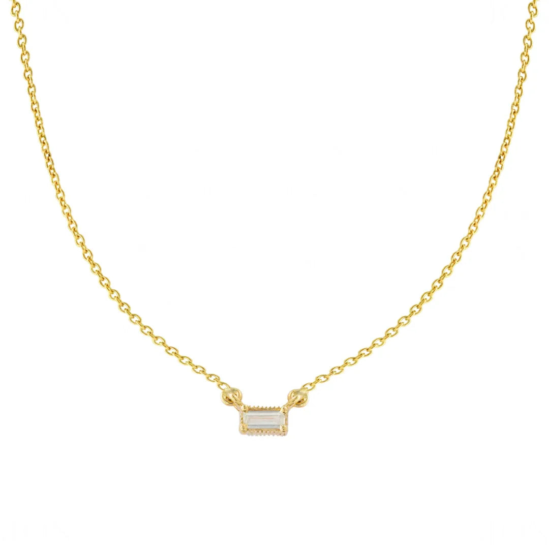 Solitaire Baguette Necklace