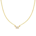 Solitaire Baguette Necklace