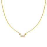 Solitaire Baguette Necklace