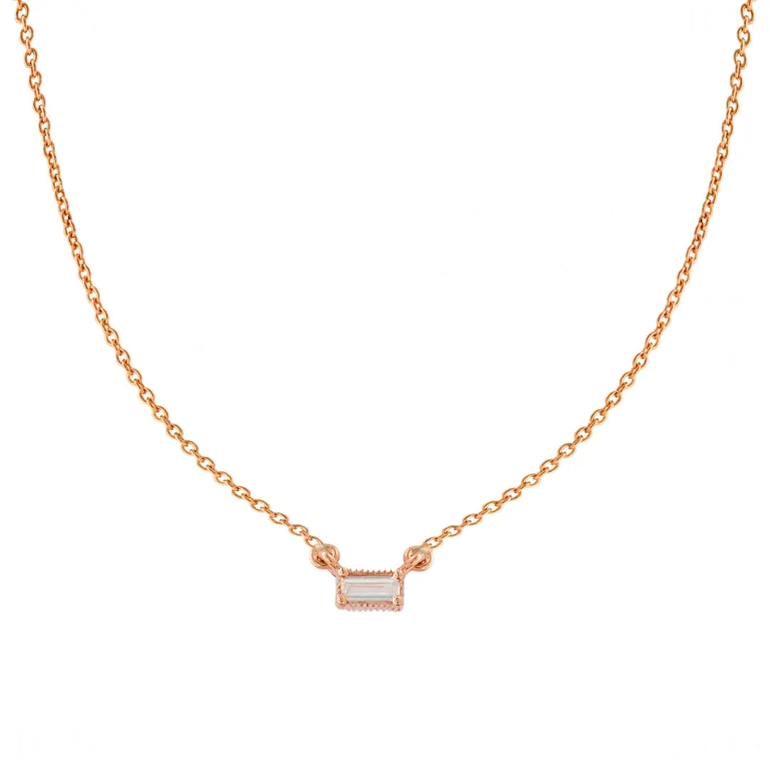 Solitaire Baguette Necklace