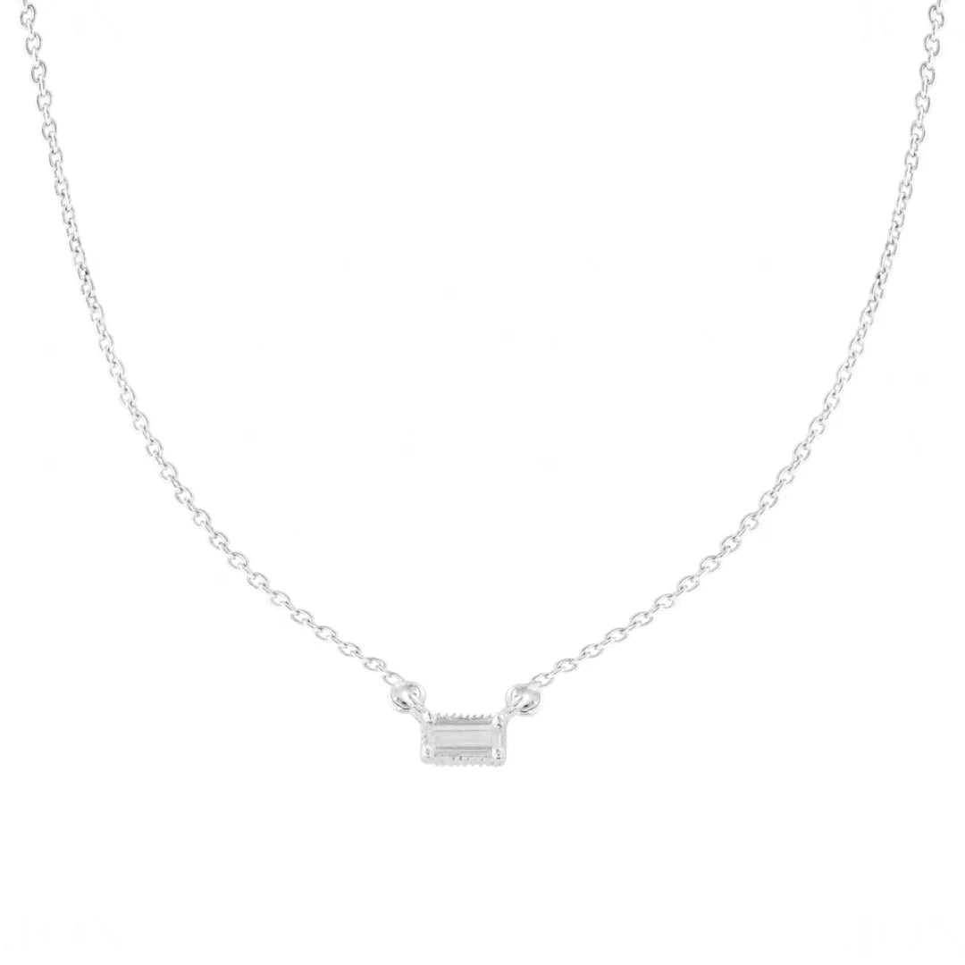 Solitaire Baguette Necklace