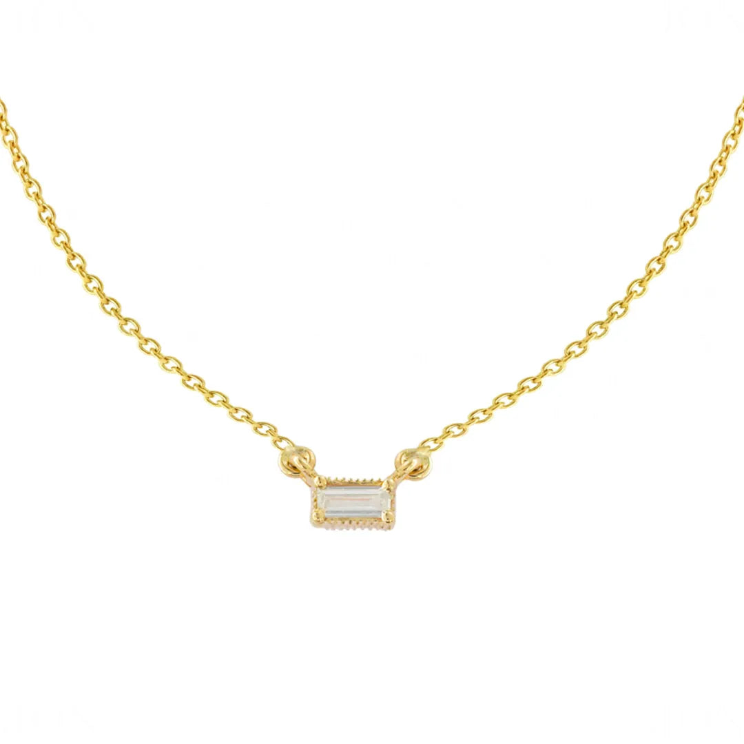 Solitaire Baguette Necklace