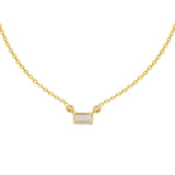 Solitaire Baguette Necklace