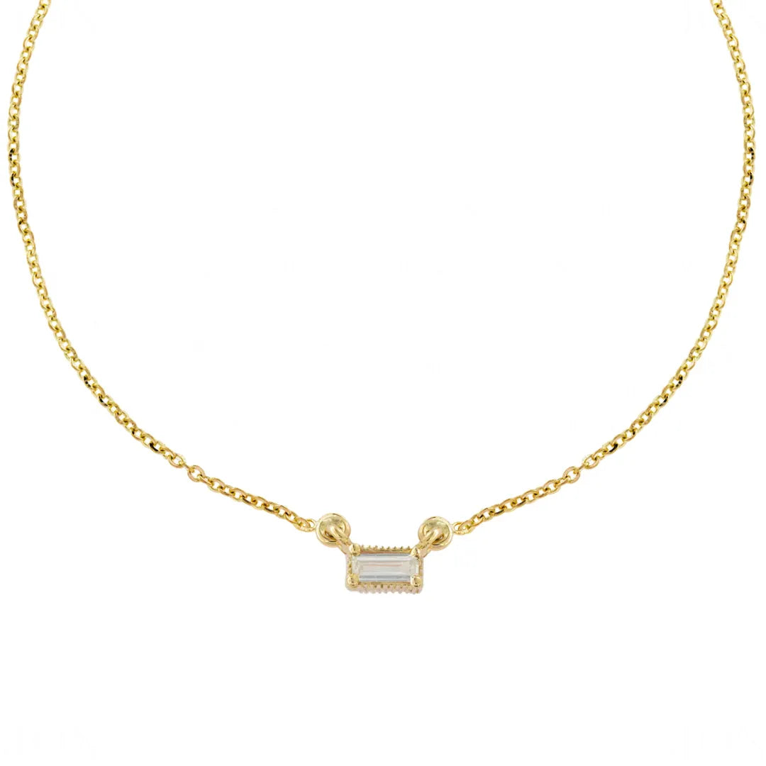 Solitaire Baguette Necklace