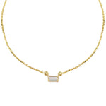Solitaire Baguette Necklace