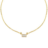 Solitaire Baguette Necklace