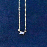 Solitaire Baguette Necklace