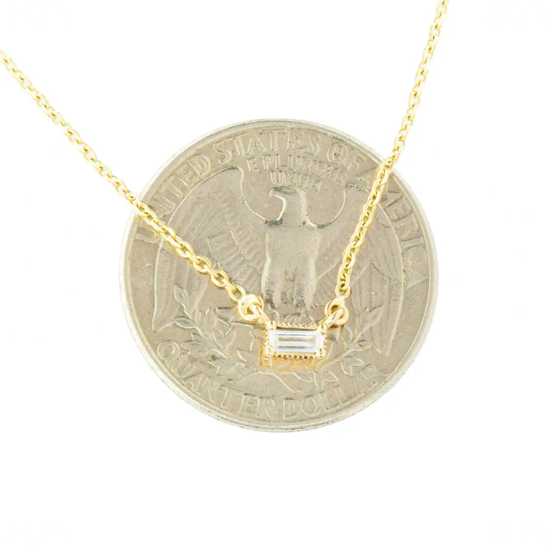 Solitaire Baguette Necklace