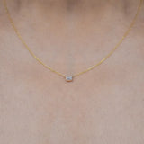 Solitaire Baguette Necklace
