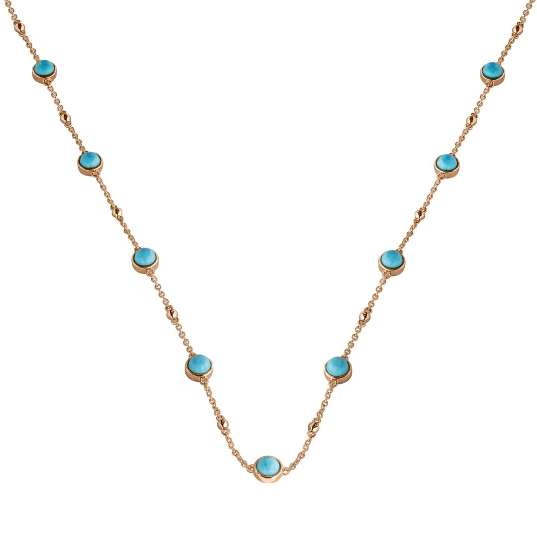 Bezel Turquoise Stationed Necklace