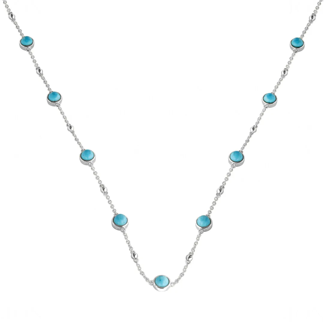Bezel Turquoise Stationed Necklace