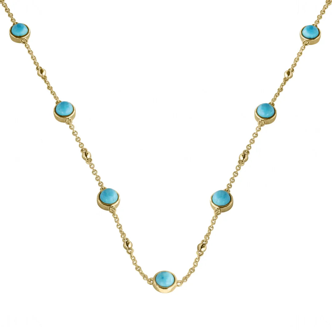 Bezel Turquoise Stationed Necklace