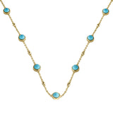 Bezel Turquoise Stationed Necklace