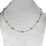 Bezel Turquoise Stationed Necklace
