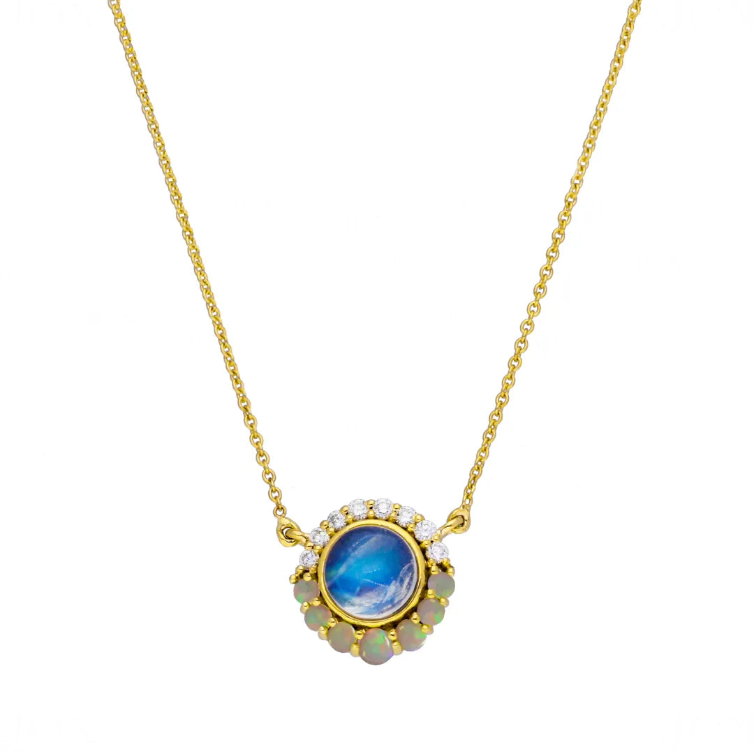 Moonstone Halo Pendant