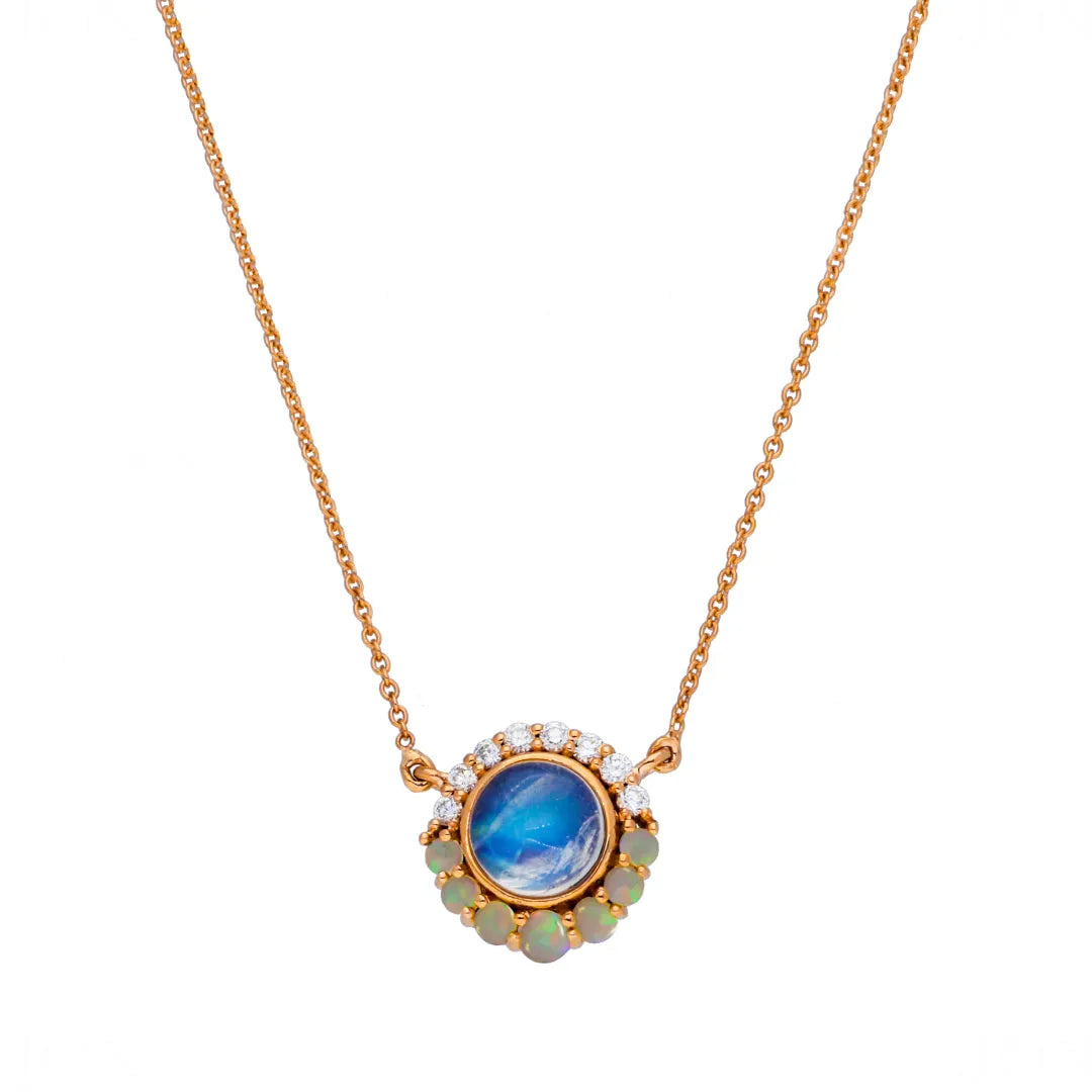 Moonstone Halo Pendant