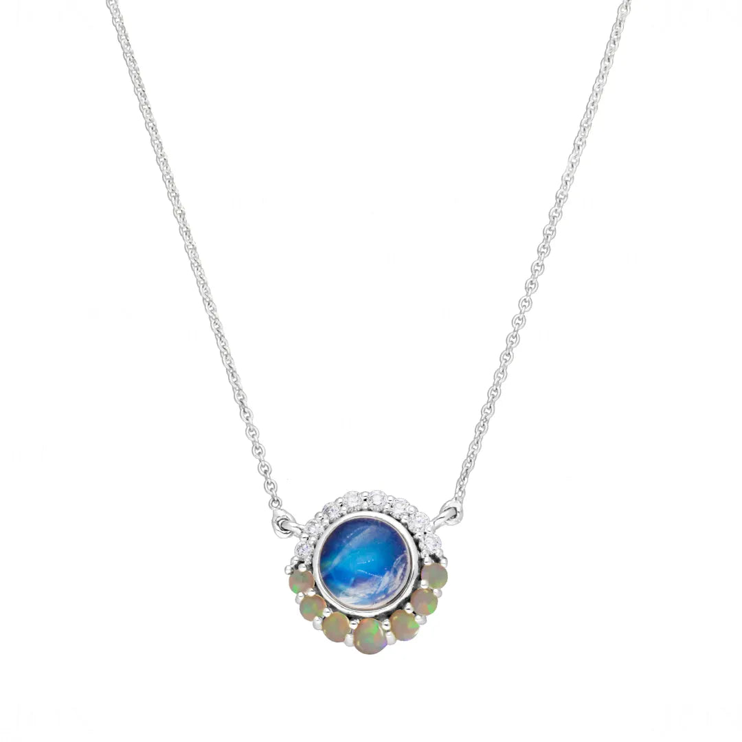 Moonstone Halo Pendant