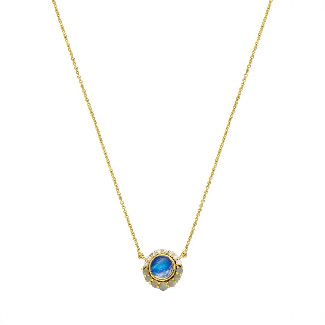 Moonstone Halo Pendant