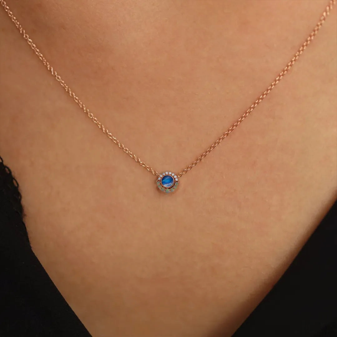 Moonstone Halo Pendant