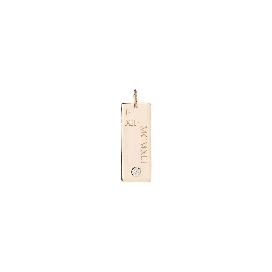 Roman Numeral Bar Necklace (Personalized Engraving)