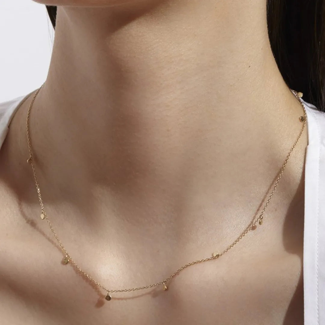 Disc Charm Choker|14k Gold Necklace