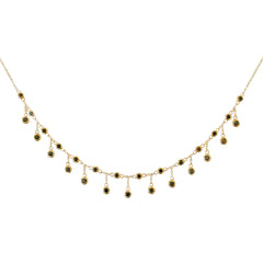 Black Diamond Fringe Necklace|14k Gold