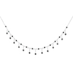 Black Diamond Fringe Necklace|14k Gold