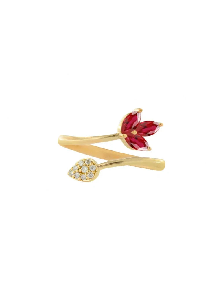 Ruby Pear Ring