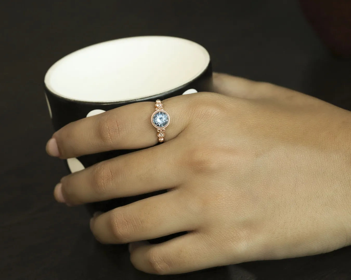 Aquamarine Orb Ring