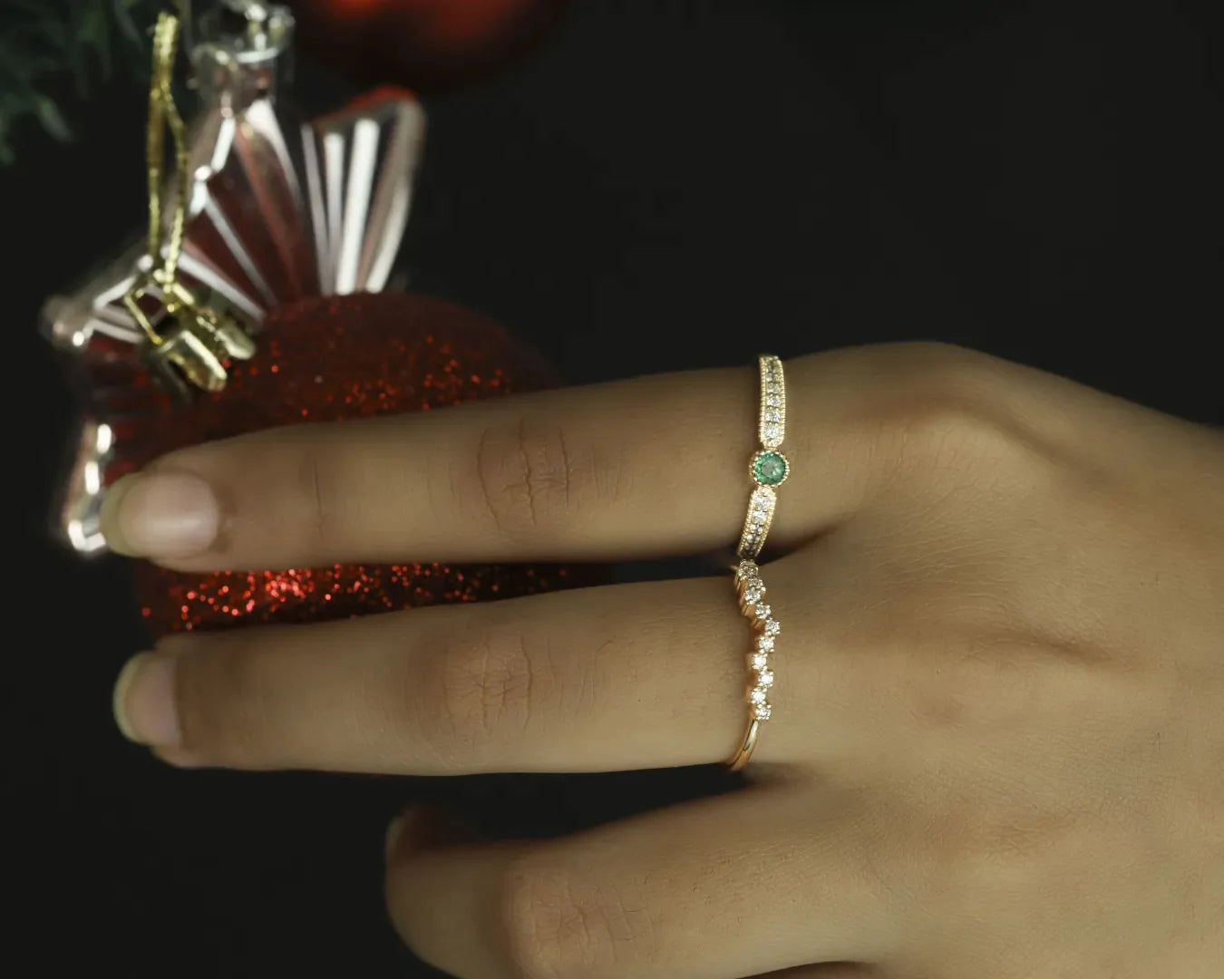 Emerald Wedding Band