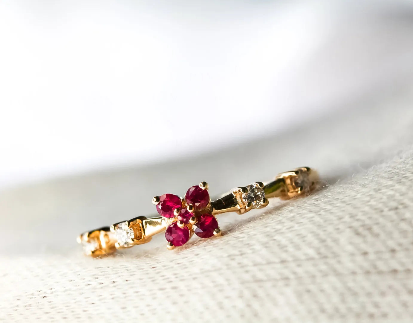Diamond Ruby Engagement Ring