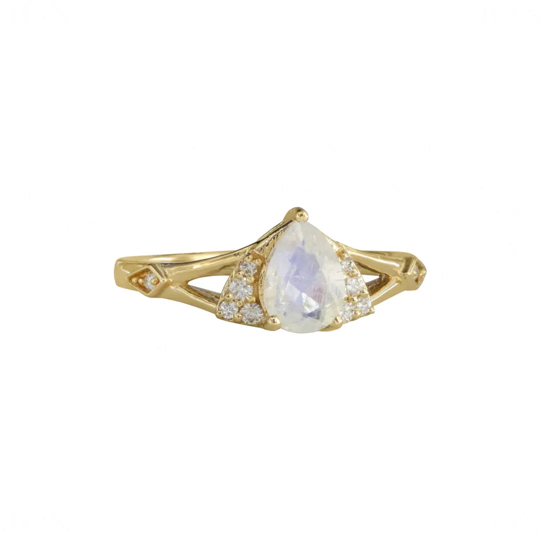 Moonstone Diamond Ring