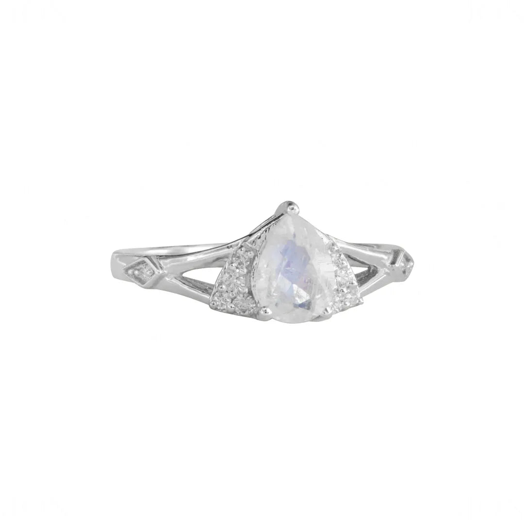 Moonstone Diamond Ring