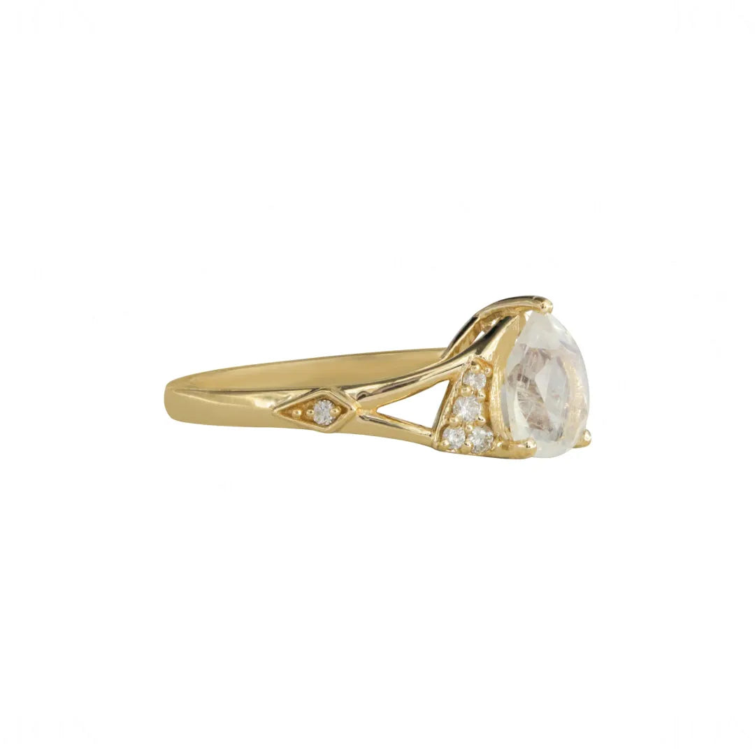 Moonstone Diamond Ring