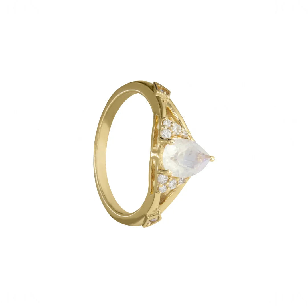 Moonstone Diamond Ring