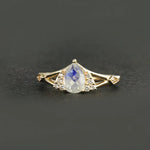 Moonstone Diamond Ring