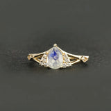 Moonstone Diamond Ring