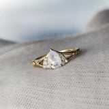 Moonstone Diamond Ring