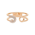 Diamond Safety Pin Ring