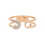 Diamond Safety Pin Ring