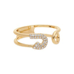 Diamond Safety Pin Ring