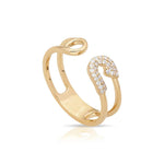 Diamond Safety Pin Ring