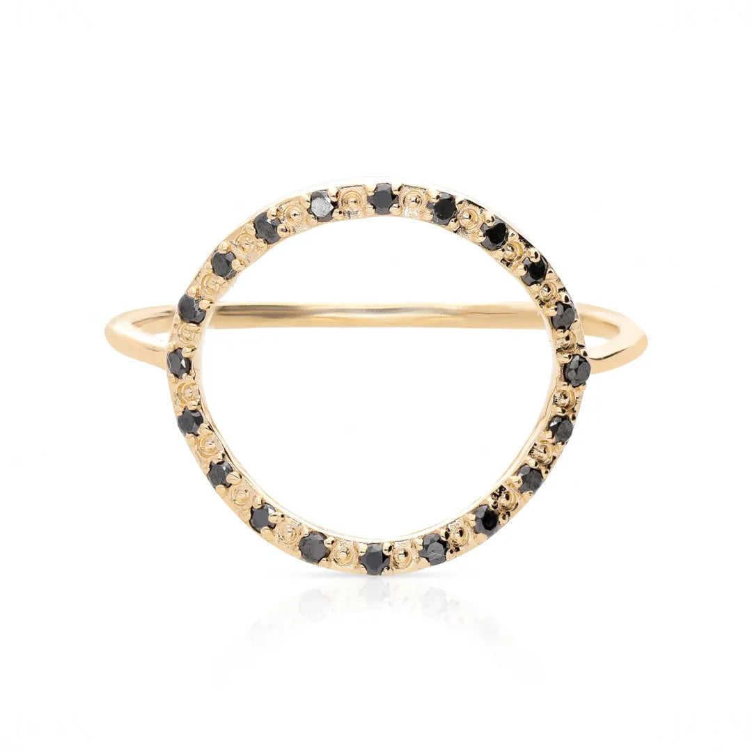 Noir Open Circle Ring