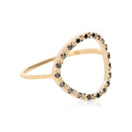 Noir Open Circle Ring