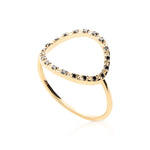 Noir Open Circle Ring